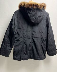 Crocodile LADIES | Fur Hooded Black Winter Coat