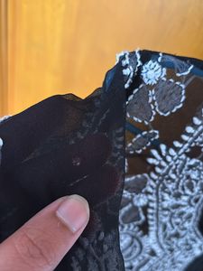 Black Chikankari Georgette Kurti