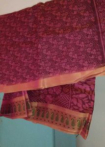 Maroon Floral Print Saree