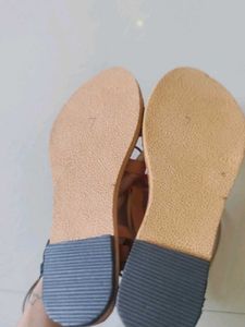 Brown Tie Up Sandal With Colourful Pompoms