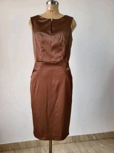 Sleeveless Brown Cocktail Dress