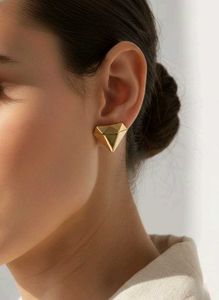 Geometric Pyramid Anti Tarnish Stud Earrings