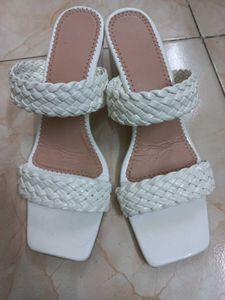 Pinterest White Woven Block Heels
