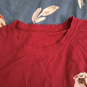 Maroon Oversized Crop Tshirt(XS-L)