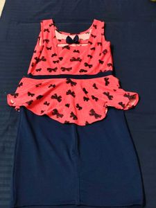 Cute Bow Print Dress