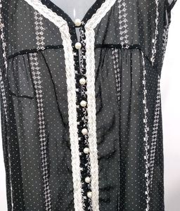 Vintage Semi-sheer Lacy Bordered Dress