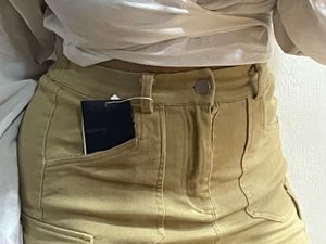 Khaki Mini Skirt with Built in safety shorts