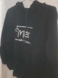 Fitted Black Hoodie Like Top