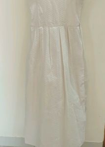 White Hakooba Cotton A-line Kurti