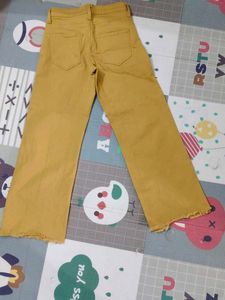 Mango Mustard Wide Leg Jeans