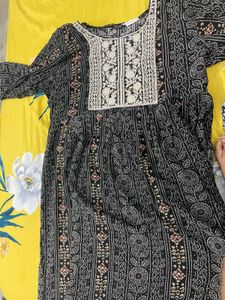 Elegant Black Printed Kurta