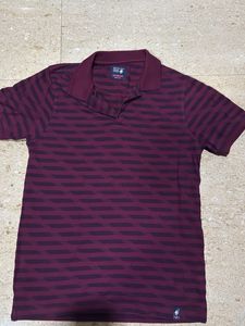 Striped Maroon Polo T-Shirt