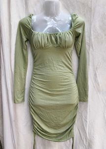 352711. Sage Green Bodycon Mini Dress