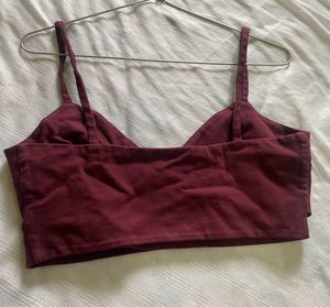 Burgundy Wrap Crop Top
