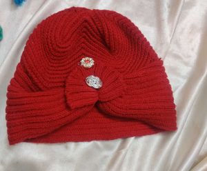 6 Girl Baby Woollen Caps