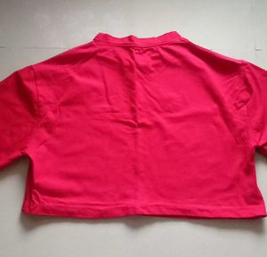 Red Fancy Crop Top