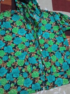 Floral button summer coat