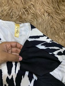 Black and White Animal Print Dress