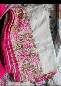 Pink Embroidered Dress Materials