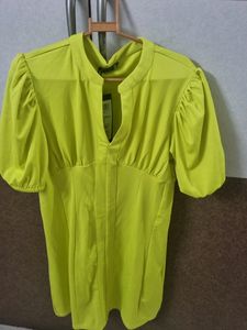 Tokyo Talkies Neon Green Skater Dress - L