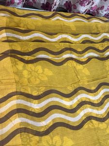 Mustard n Brown Designer Saree