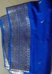Brand New Blue Pure Silk Saree