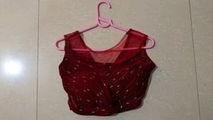Saaree and blouse Maroon Ready to wear Predraped S