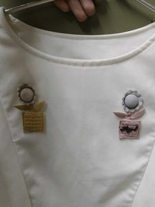 White Crop Top With Unique Pattern