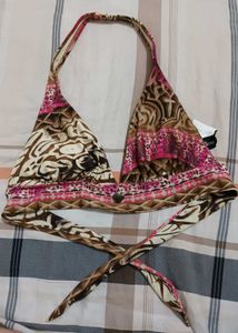 Animal Print Bikini Top..size M
