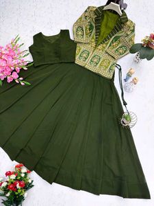 Green Lehenga Choli with Jacket