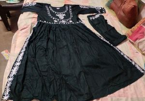 Elegant Black Embroidered Anarkali Suit