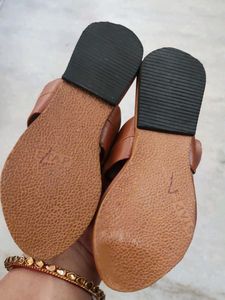Brown Flower Detail Sandals