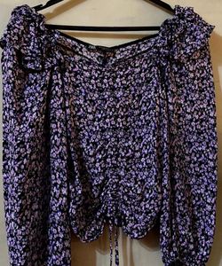Purple Zara Floral Top