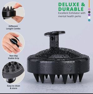 Black 1pc Handheld Scalp Massager Shampoo Brush