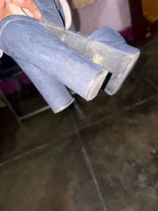 Navy Blue Heeled Sandals