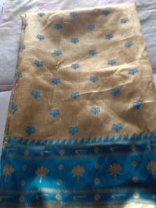 Silk Blend Saree with Lotus Motifs