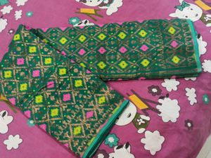 Brand new Jamdani Sari Copper zari Allover Work
