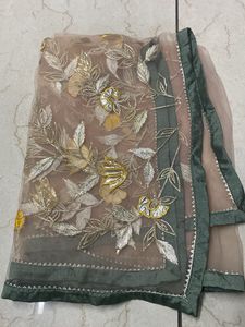 Floral Pink Gota Patti Dupatta + Pasley Dupata