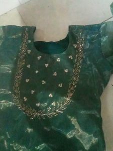 Green Embroidered kurti