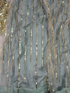 Stunning Sea Green and Gold Embellished Lehenga