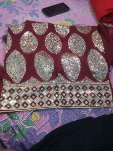 maroon duppata set