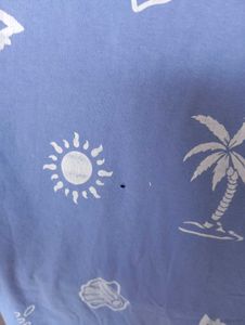 Blue Beach Print Dress