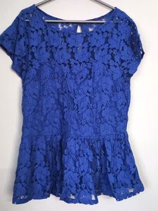 Blue Netted Top - Western Wear