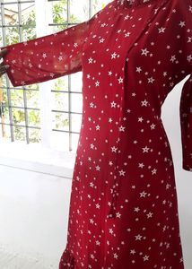 Star Print A-Line Dress