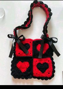 Heart Crochet Handbag