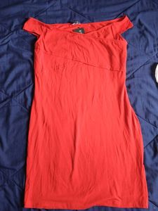 Red Off-Shoulder Bodycon Dress