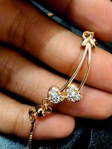 golden heart chain with diamonds💗🥰