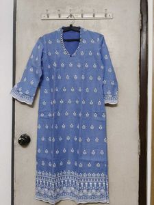 Elegant Blue Printed Kurta
