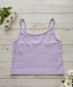 Lavender Ribbed Crop Tank Top