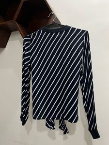 Striped Tie-Front Top